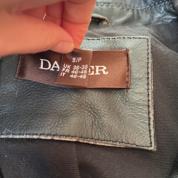 Danier Black Vintage Leather Biker Jacket - Picture 8 of 15